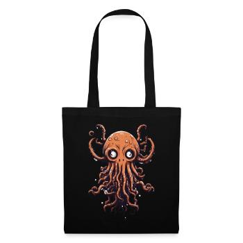 Oktopus Halloween Cartoon Stil - Stoffbeutel - Schwarz - Vorne
