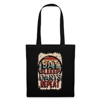Eat Sleep Darts Repeat Dart Spruch - Stoffbeutel - Schwarz - Vorne