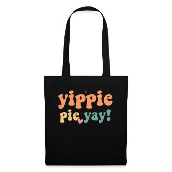 Retro Yippie Pie Yay - Dinde Rétro Thanksgiving - Sac en tissu - noir - Devant
