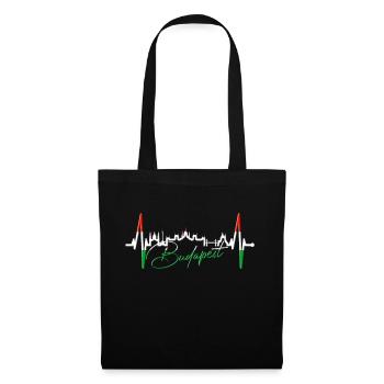 Budapest Skyline Heartbeat Hongrie Coeur Budapester - Sac en tissu - noir - Devant