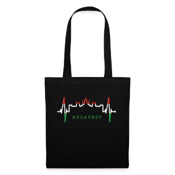 Budapest Skyline Heartbeat Hongrie Coeur Budapester - Sac en tissu - noir - Devant