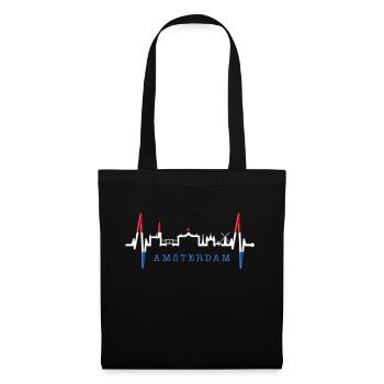 Amsterdam Skyline Pays-Bas Heartbeat Holland - Sac en tissu - noir - Devant