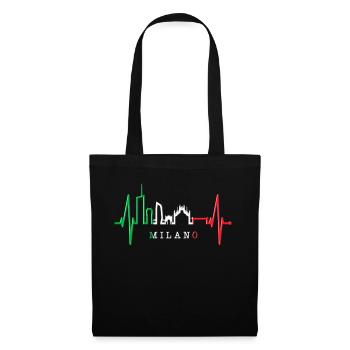 Milan Skyline Italie Heartbeat Fan Love Milano - Sac en tissu - noir - Devant