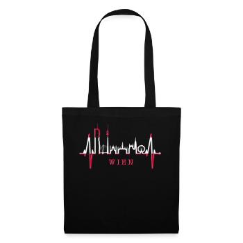 Vienna Skyline Heartbeat Austria Love Vienna - Tote Bag - black - Front