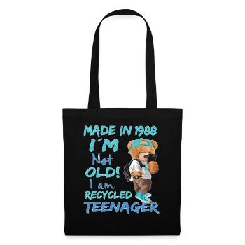 1988 Geburtstag Teddy funny old Teenager - Stoffbeutel - Schwarz - Vorne