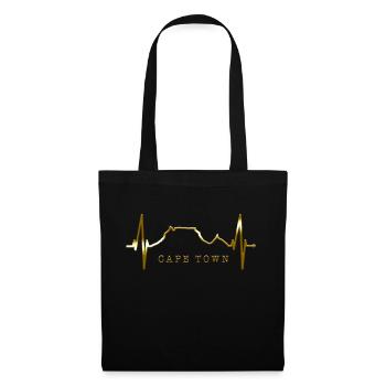 Cape Town Skyline Heartbeat Afrique du Sud Table Mountain - Sac en tissu - noir - Devant