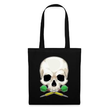 Fléchette tête de mort - Sac en tissu - noir - Devant