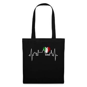 Florence Skyline Italie Heartbeat I Love Firenze - Sac en tissu - noir - Devant