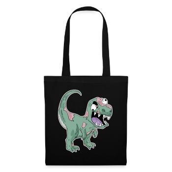 Dinosaurier Zombie Gruselig - Stoffbeutel - Schwarz - Vorne