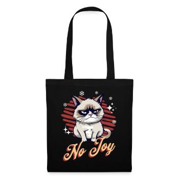 Chat en colère Noël Sarcastique Chat drôle Meme - Sac en tissu - noir - Devant