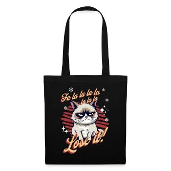 Chat en colère Noël Sarcastique Chat drôle Meme - Sac en tissu - noir - Devant