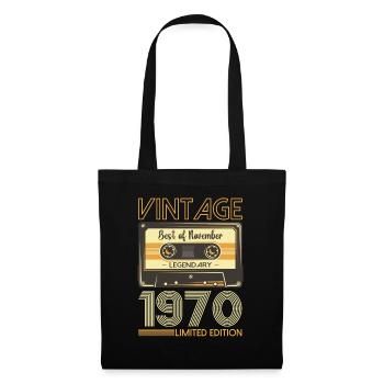 53rd Birthday Cassette November Vintage 1970's - Tote Bag - black - Front