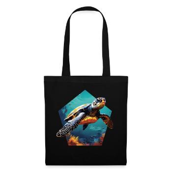 Turtle 3D Optics Sea Turtle in the Sea - Tote Bag - black - Front