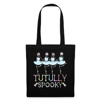 Halloween Skelett Ballett Tanz Ballerina - Stoffbeutel - Schwarz - Vorne