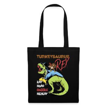 Les enfants drôle Turkeysaurus Rex Dab Dinde Dino - Sac en tissu - noir - Devant
