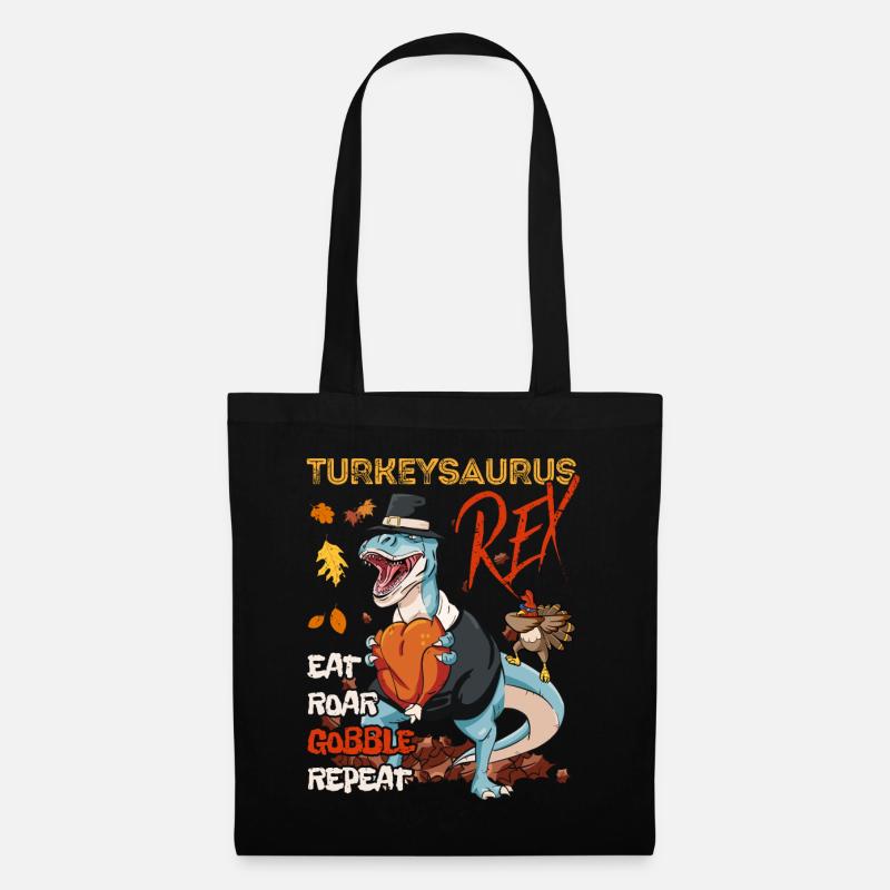 Kinder Lustiger Turkeysaurus Rex Dab Turkey Dino - Stoffbeutel - Schwarz