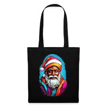 Festive Santa with colorful scarf - Tote Bag - black - Front
