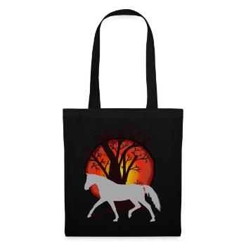 Chevaux, Chevaux, Cheval Sauvage, Nature, Nature Sauvage, Soleil, Cheval - Sac en tissu - noir - Devant
