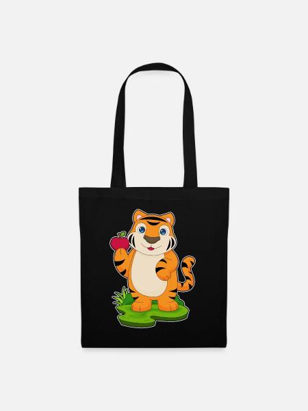 Tiger Apfel - Stoffbeutel - Schwarz