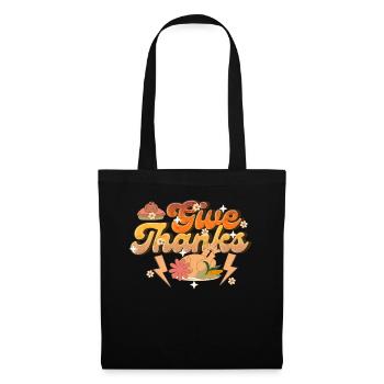 Thankful Give Thanks - Retro Thanksgiving Women - Tote Bag - black - Front