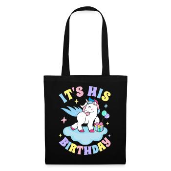 Fête d’anniversaire de fille - Sac en tissu - noir - Devant