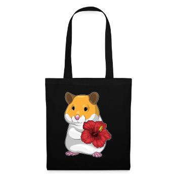 Hamster Hibiskus  - Stoffbeutel - Schwarz - Vorne