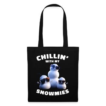 Chillin With My Snowmies Funny Snowmen - Tote Bag - black - Front