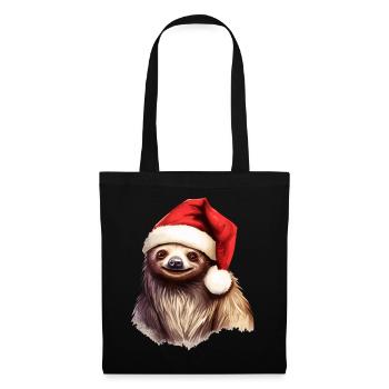 Sloth with Santa Hat Christmas Outfit - Tote Bag - black - Front