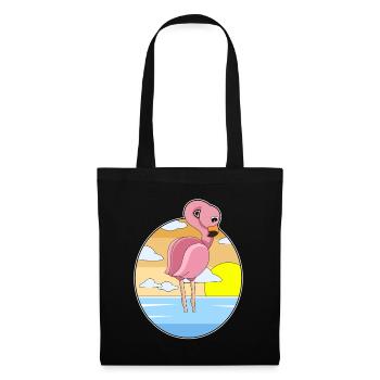 Flamingo Sunset - Tote Bag - black - Front