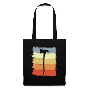 Dessin de hache de pompier - Sac en tissu - noir - Devant