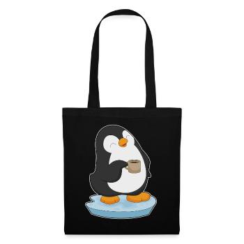 Pinguin Kaffee Tasse - Stoffbeutel - Schwarz - Vorne