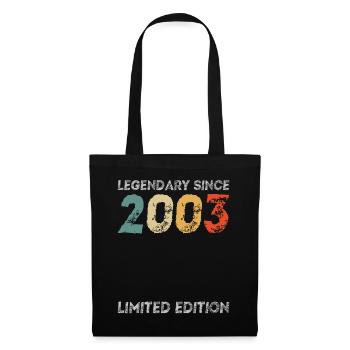 20. Geburtstag Legendary Since 2003 vintage - Stoffbeutel - Schwarz - Vorne
