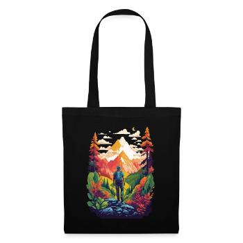 Randonnée dans la nature, la montagne et la forêt - Sac en tissu - noir - Devant