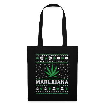 Noël de la marijuana, joyeux Noël - Sac en tissu - noir - Devant