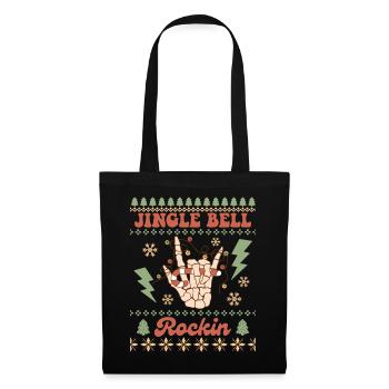 Jingle Bell Rockin - Santa Holidays Ugly Christmas - Stoffbeutel - Schwarz - Vorne