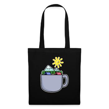 Café Mountain Mountains Summit - Sac en tissu - noir - Devant