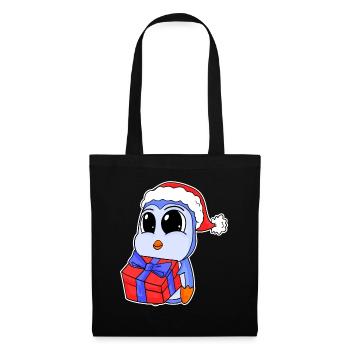 Baby Pinguin Weihnachten - Stoffbeutel - Schwarz - Vorne
