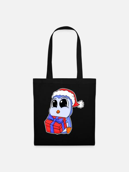 Baby Pinguin Weihnachten - Stoffbeutel - Schwarz