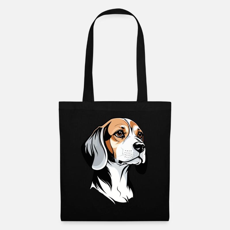 Beagle Minimalism Art Hunde Design Hundebesitzer - Stoffbeutel - Schwarz