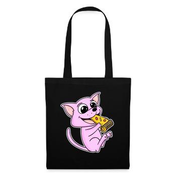 Pizza au chat Sphynx - Sac en tissu - noir - Devant