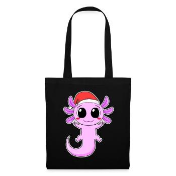 Axolotl Weihnachten - Stoffbeutel - Schwarz - Vorne