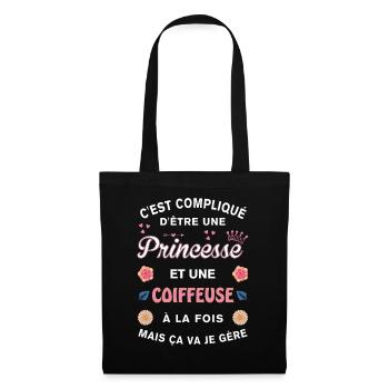 Cadeau Humoristique Coiffeuse Princesse - Sac en tissu - noir - Devant