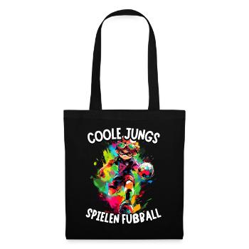 Coole Jungs spielen Fußball für Jungen Fußballer - Stoffbeutel - Schwarz - Vorne