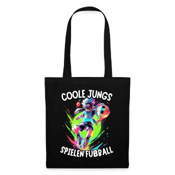 Coole Jungs spielen Fußball für Jungen Fußballer - Stoffbeutel - Schwarz - Vorne