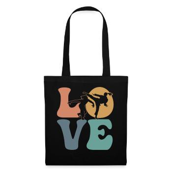 Combattant d’arts martiaux de capoeira - Sac en tissu - noir - Devant