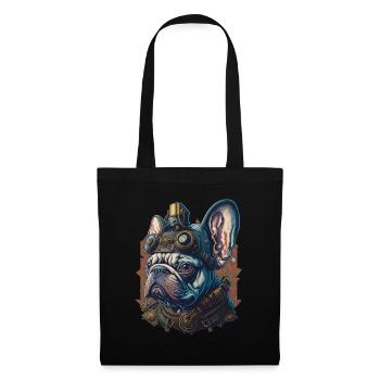 Retro French Bulldog Steampunk Dog - Tote Bag - black - Front