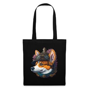 Aesthetic Steampunk Corgi Dog Lover Dog - Tote Bag - black - Front
