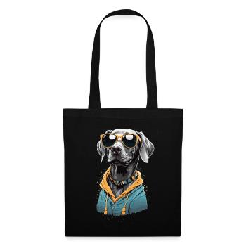 Vintage Weimaraner Hund Ästhetik Hunde Design - Stoffbeutel - Schwarz - Vorne