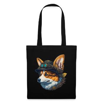 Victorian Steampunk Corgi Dog Design - Tote Bag - black - Front