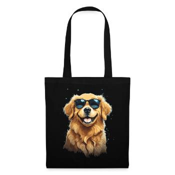 Golden Retriever Coolness und Stil Sonnenbrille - Stoffbeutel - Schwarz - Vorne